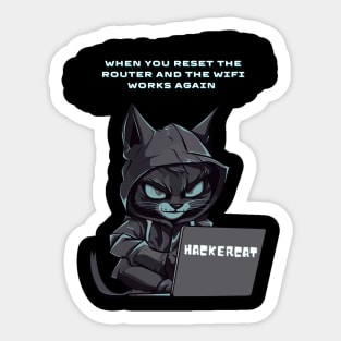 Funny hacker cat Sticker